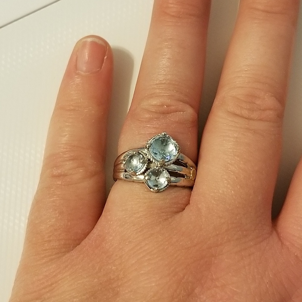 Sterling Silver/ 18Kt Sky Blue Topaz Tacori Ring
